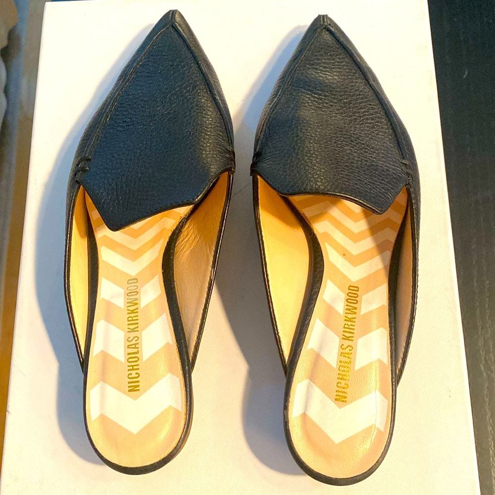 Nicholas Kirkwood - black - backless loafers - 37.5 - never worn